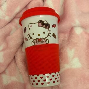Hello Kitty Red and White Heart Travel Mug